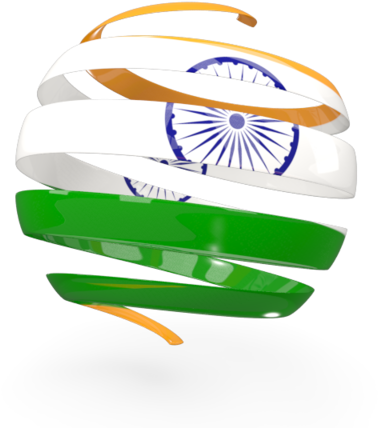 Abstract Indian Flag Ribbon Design PNG Image