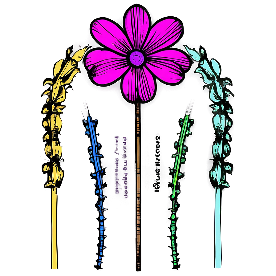 Abstract Indie Flower Drawing Png Cdh PNG Image