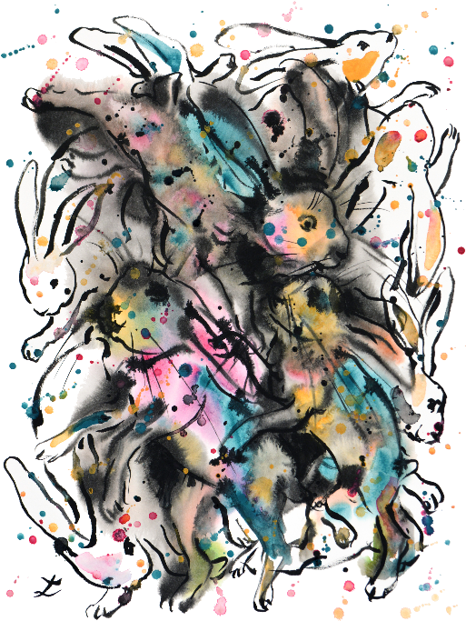 Abstract Ink Explosion Artwork PNG Image