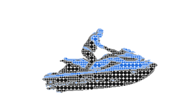 Abstract Jet Ski Racer Digital Art PNG Image