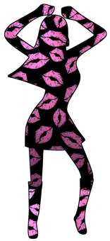 Abstract Kiss Dancer Silhouette PNG Image