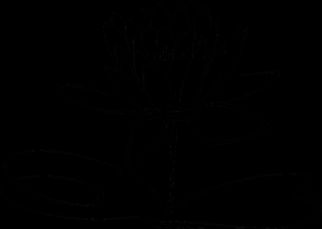 Abstract Lotus Outline Dark Background PNG Image