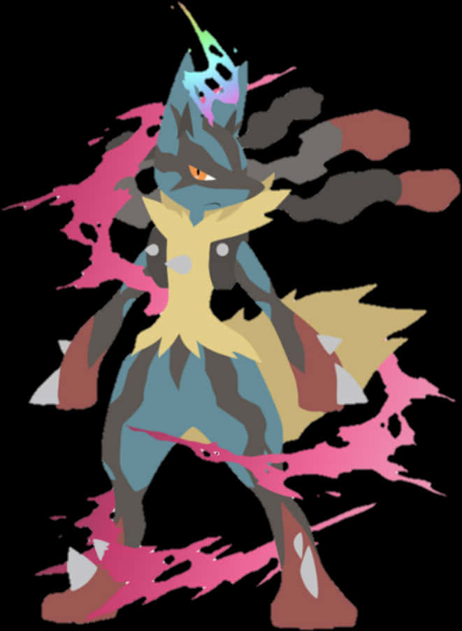 Abstract Lucario Artwork PNG Image