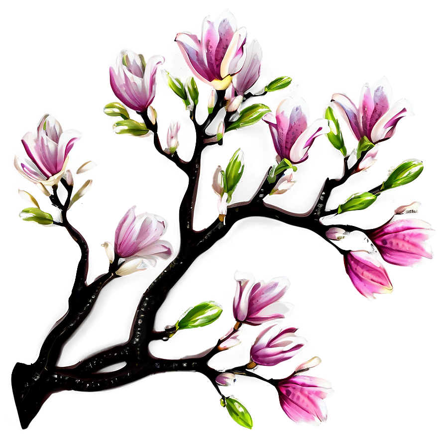 Abstract Magnolia Tree Design Png Kjj PNG Image