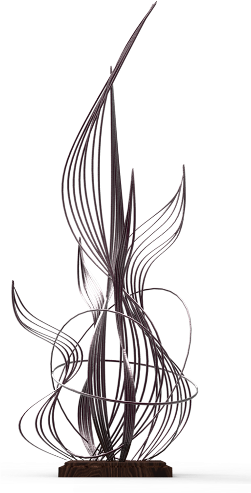 Abstract Metallic Sculpture Art PNG Image