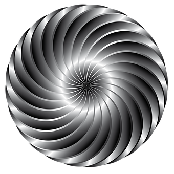 Abstract Metallic Spiral Illusion PNG Image