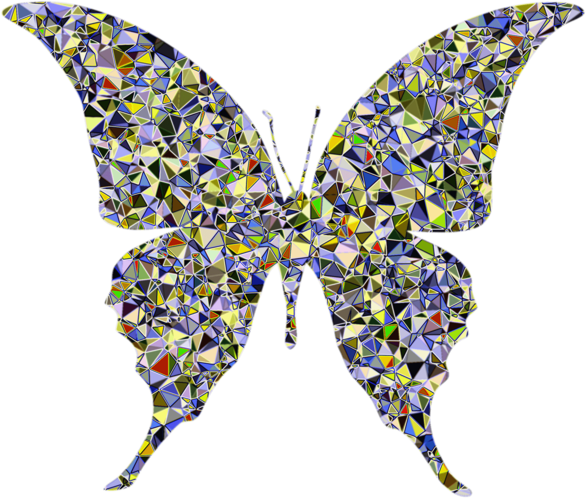 Abstract_ Mosaic_ Butterfly_ Artwork.png PNG Image