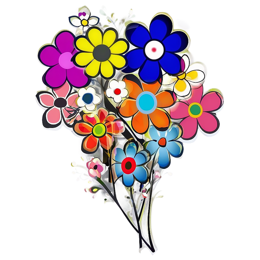 Abstract Murakami Flower Image Png Voo PNG Image