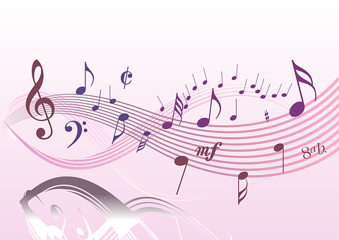 Abstract Musical Notes Background PNG Image