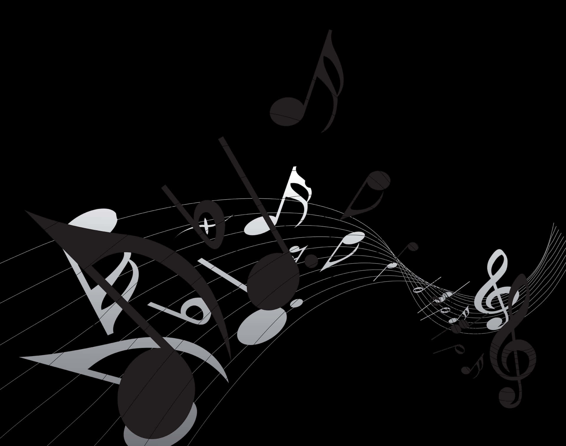 Abstract Musical Notes Design PNG Image