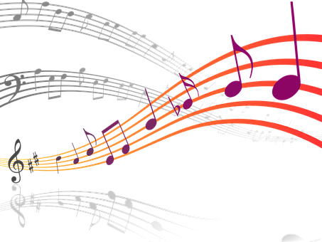 Abstract Musical Notes Flow PNG Image