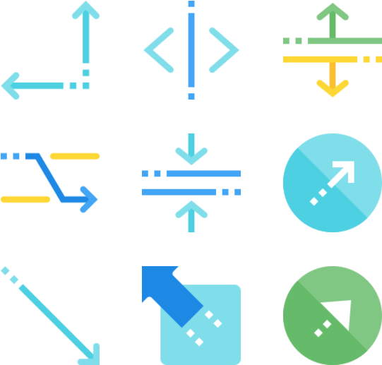 Abstract Navigation Arrows Set PNG Image