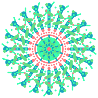 Abstract Neon Mandala Art PNG Image