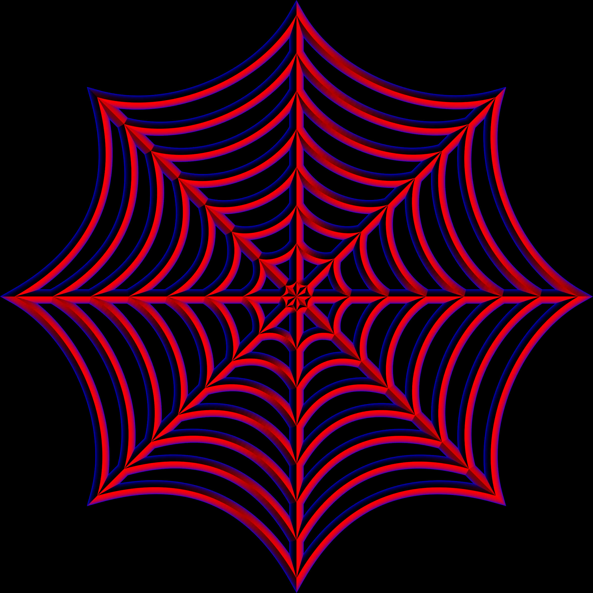 Abstract Neon Spider Web PNG Image