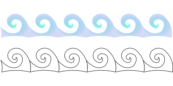 Abstract Ocean Waves Art PNG Image