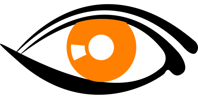 Abstract Orange Eye Design PNG Image