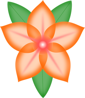 Abstract Orange Flower Illustration PNG Image