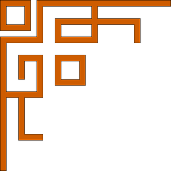 Abstract Orange Geometric Border PNG Image