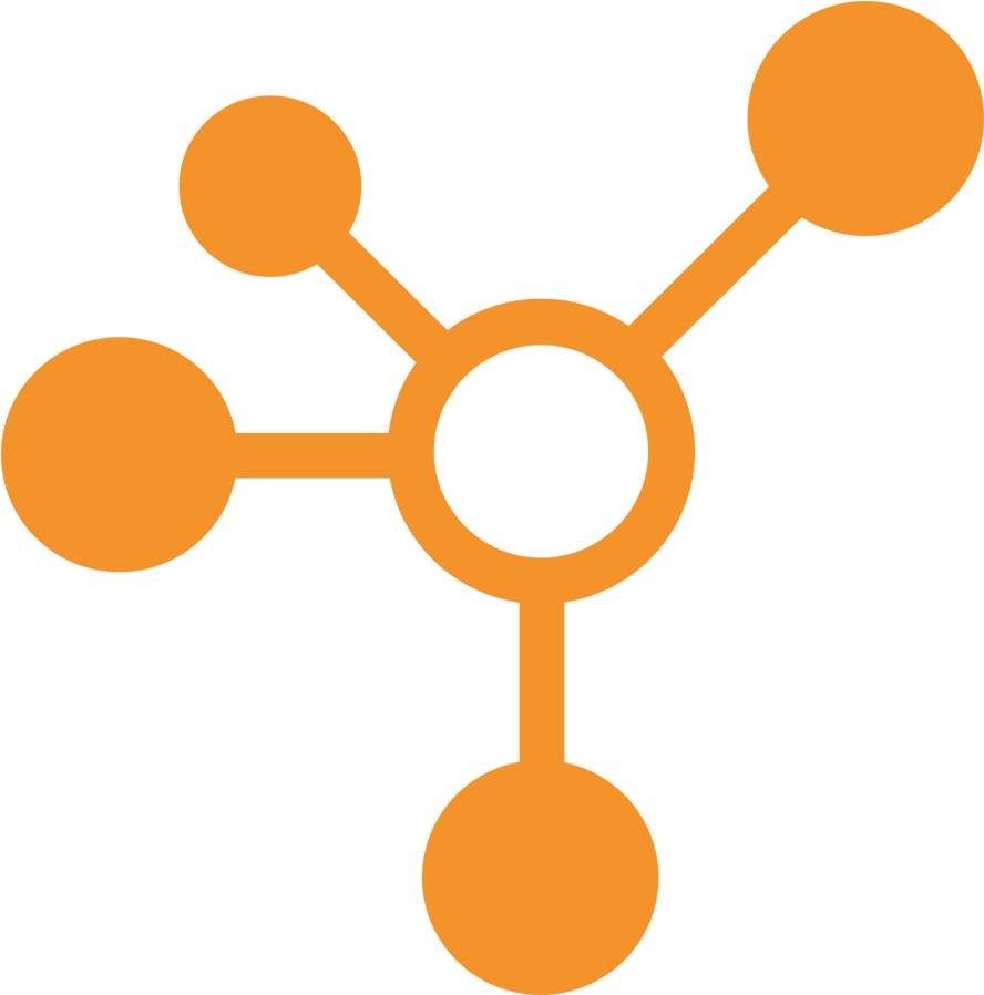 Abstract Orange Network Icon PNG Image