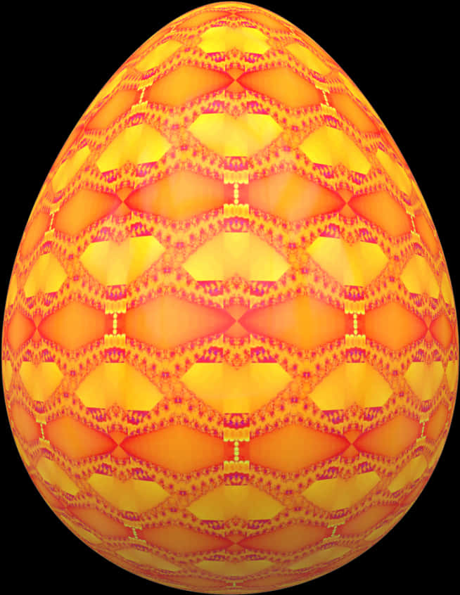 Abstract Orange Patterned Egg PNG Image