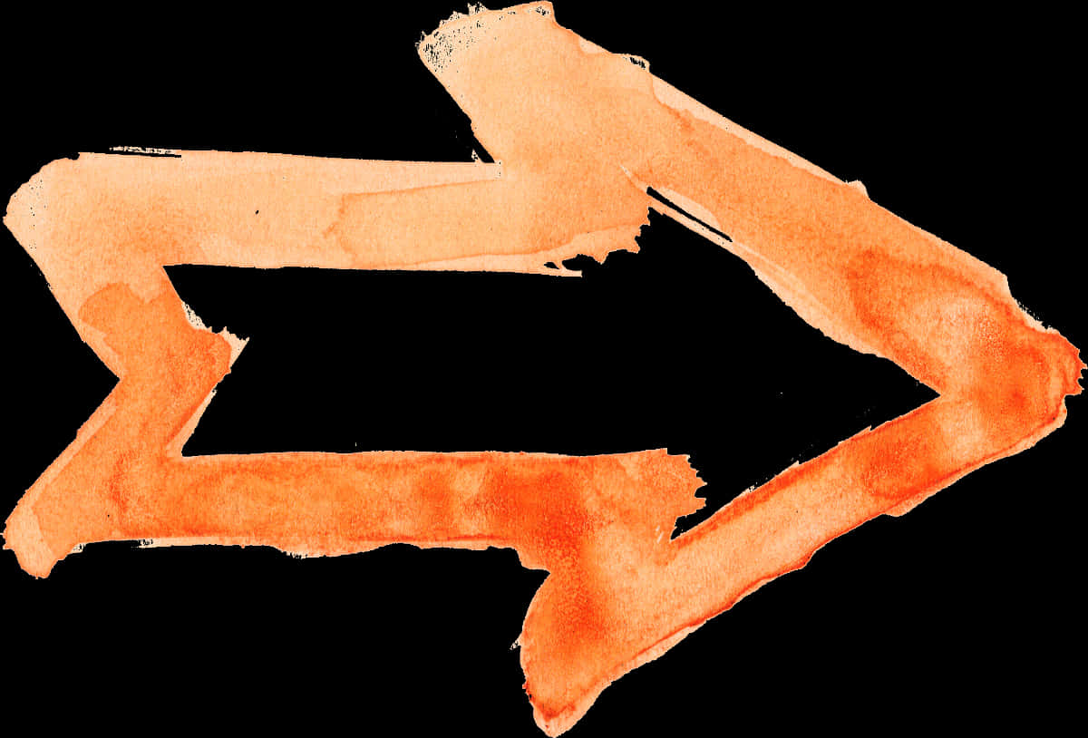 Abstract Orange Watercolor Arrow PNG Image