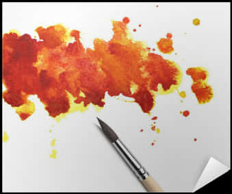 Abstract Orange Watercolor Splash PNG Image