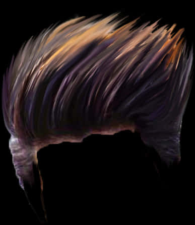 Abstract Painted Hairstyle Illustration PNG Image