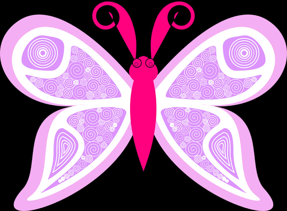 Abstract Pink Butterfly Graphic PNG Image