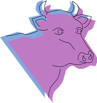 Abstract Pink Cow Graphic PNG Image