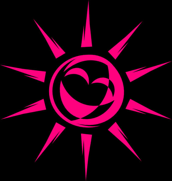 Abstract Pink Sun Design PNG Image