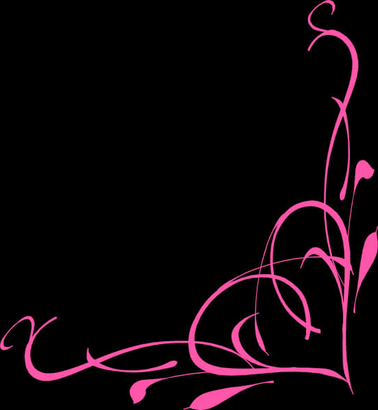 Abstract Pink Swirlson Black PNG Image