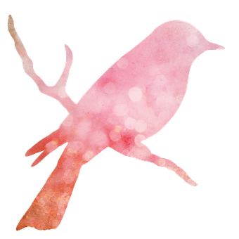 Abstract Pink Watercolor Bird Silhouette PNG Image