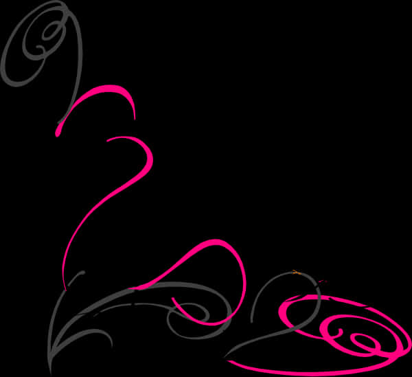 Abstract Pinkand Black Swirls PNG Image