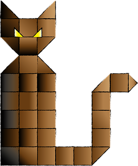 Abstract Pixel Art Cat PNG Image