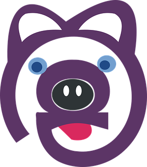 Abstract Purple Bear Graphic PNG Image