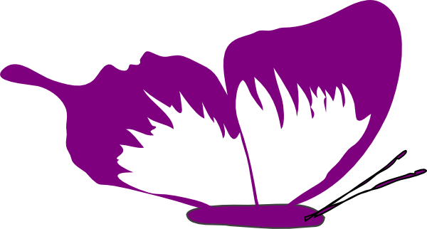 Abstract Purple Butterfly Silhouette PNG Image