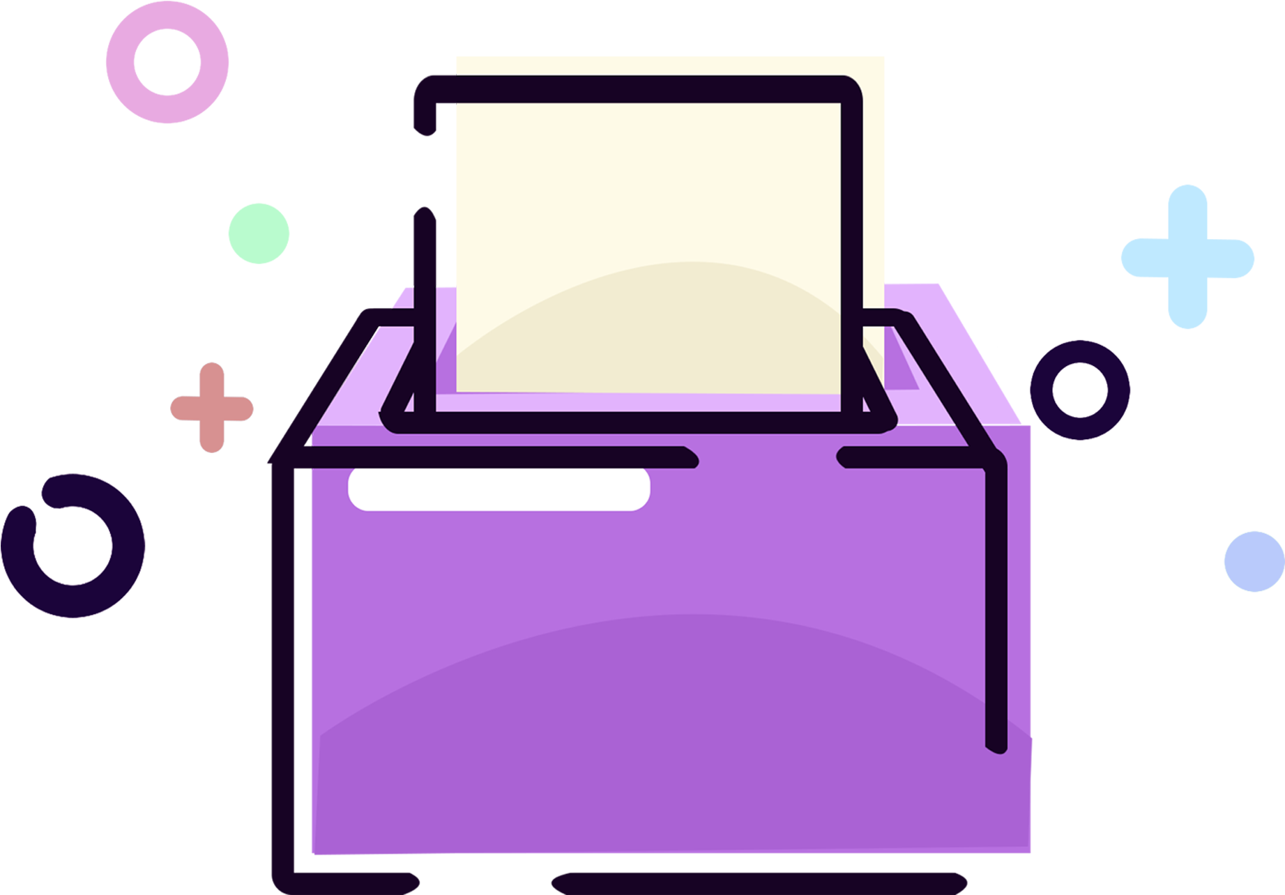 Abstract Purple File Cabinet Illustration PNG Image