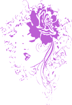 Abstract Purple Floral Design PNG Image