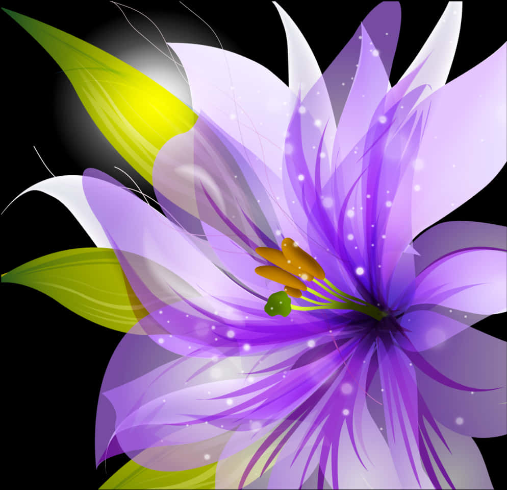 Abstract Purple Flower Vector PNG Image