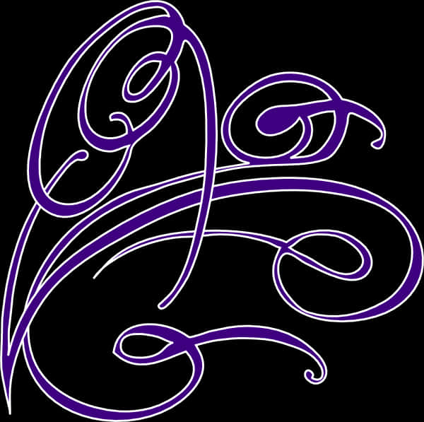 Abstract Purple Swirlson Black Background PNG Image