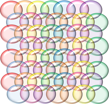 Abstract Rainbow Spheres Pattern PNG Image