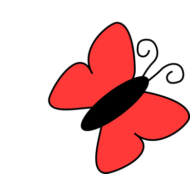 Abstract Red Butterfly Graphic PNG Image