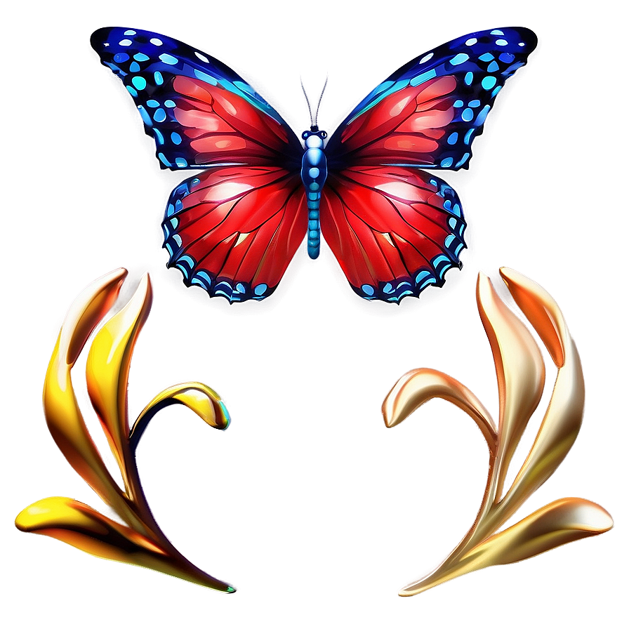 Abstract Red Butterfly Png Gbq PNG Image