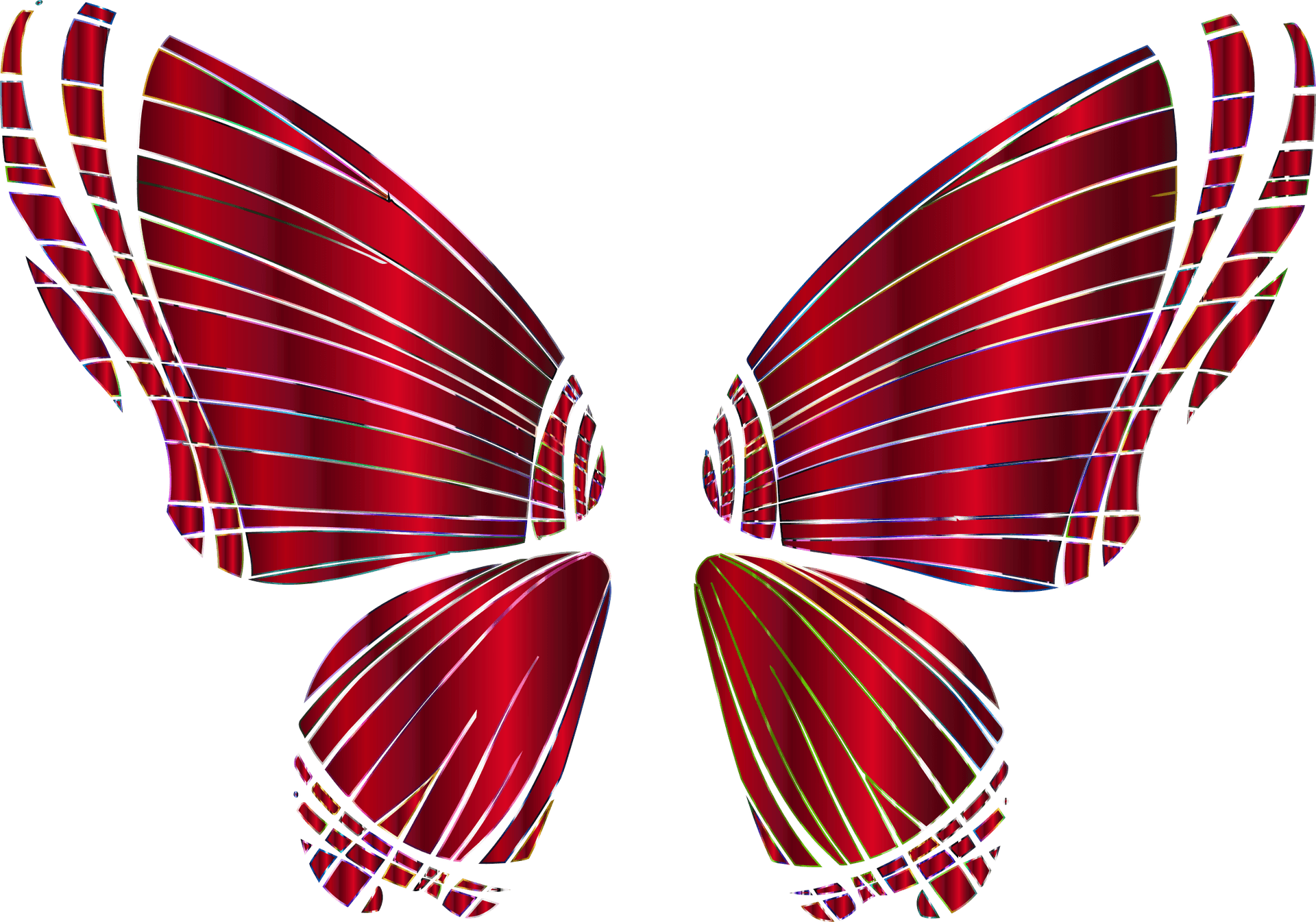 Abstract Red Butterfly Wings PNG Image