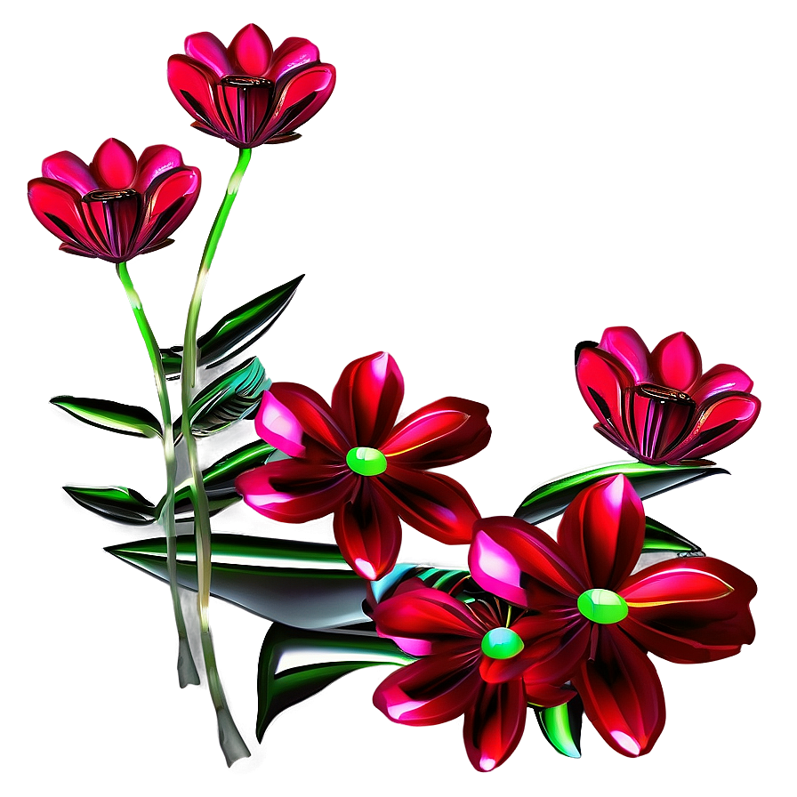 Abstract Red Flowers Png Ugi77 PNG Image