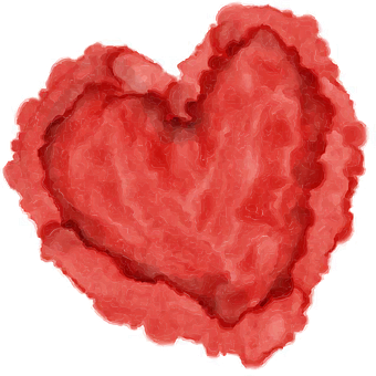 Abstract Red Heart Artwork PNG Image