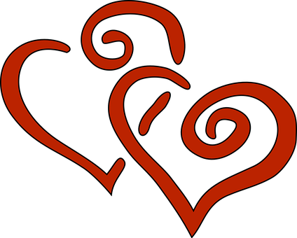 Abstract Red Heart Design PNG Image