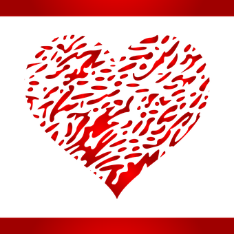 Abstract Red Heart Design PNG Image