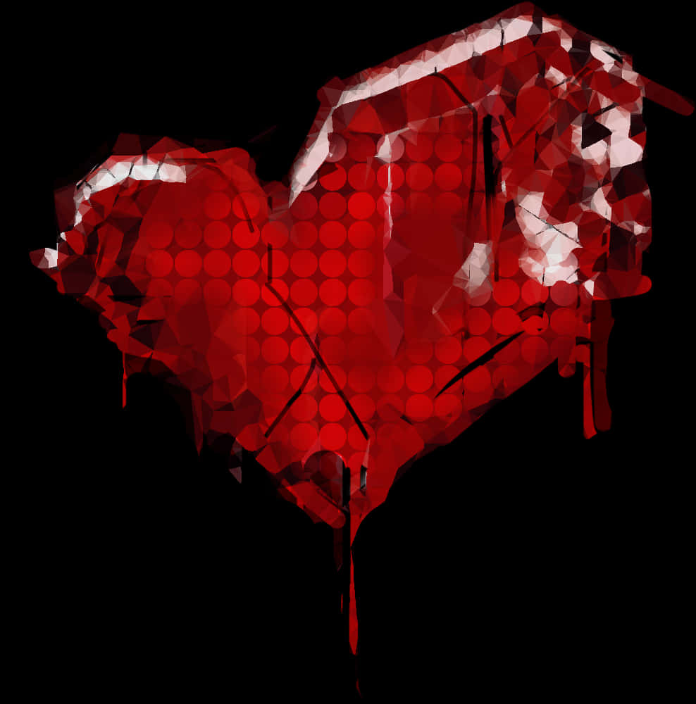 Abstract Red Heart Graffiti Art PNG Image