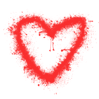 Abstract Red Heart Painting PNG Image